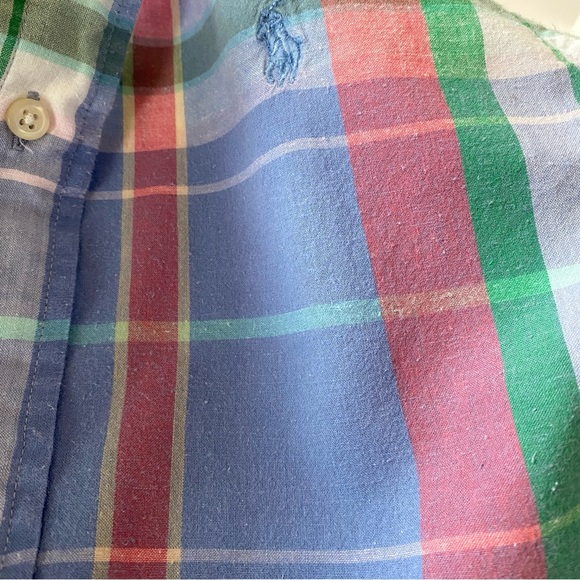 Ralph Lauren Classic Fit Madras Plaid Button Down Shirt Sz M - Picture 4 of 9